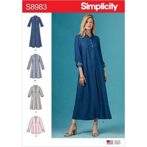 Simplicity S8983 Misses Dresses Sewing Pattern Sizes 6-14 Button Front